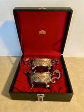 Vintage Corbell & Co Footed Creamer and Sugar, Silver Plate In Orig.Case picture