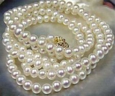 Genuine Natural White Akoya Cultured Pearl Necklace 14-50'' 6-7/7-8/8-9/9-10mm picture