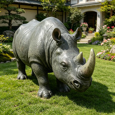 Large Realistic Rhinoceros Garden Statue, 27.5