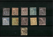 French colonies numeral type 1881 used stamps (CV $160 EUR138) picture
