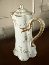Antique Haviland Limoges NORMA  Pot Set Pink Floral Demitasse c1900 picture