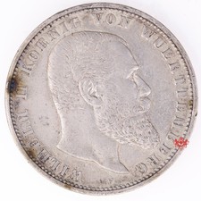 1901F German States Württemberg 5 Mark - AU - Lot#249P picture
