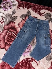 Vintage Paco Jeans 34x29.5 Blue Denim With Cargo Pockets Baggy Fit picture
