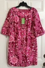 NWT Lilly Pulitzer Silk Dress 6 Dasha Printed Taffe Tea Rose Best Dressed Sheath picture