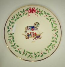Lenox HOLIDAY ANNUAL CHRISTMAS SET OF 7 PLATES 1992 - 1998 Rocking Horse UNUSED picture