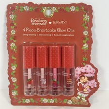 Strawberry Shortcake Celavi Lip Oil Set 4pc Gloss Moisturizing New Sealed picture