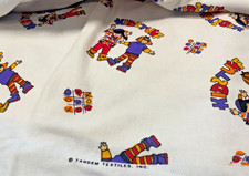 Vintage 1980s colorful kids stuff fabric Tandem Textiles Children 53”x62” picture