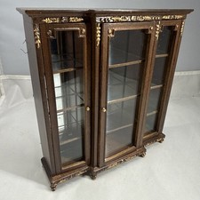 Vintage Bespaq 1:12 Triple Mirrored China Display Cabinet Mahogany Glass Doors picture