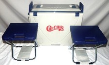 VTG Chi-Chi's Mexican Restaurant Rolling Cooler Ice Chest+2 Folding Chairs picture