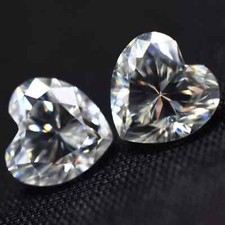 Natural 2 CT Pair White Diamond Heart Cut VVS1 D Grade IDGL Certified RR 2 picture