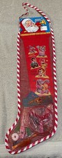 VTG Rosen Christmas Mesh Stocking with Vintage items inside 22 inches long picture