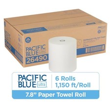Pacific Blue Ultra 26490 Hardwound Paper Towels 1-Ply 1150 ft White 6 Rolls picture