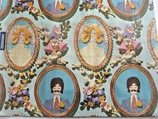 Vtg Gift Wrap Wrapping paper Bride Groom MCM Wedding Sealed 70's Mod NOS Groovy picture