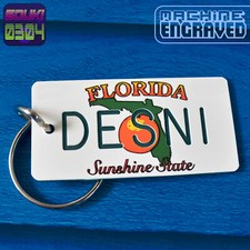 Personalized Florida Keychain - Custom License Plate Key Tag - Name Key Ring Fob picture