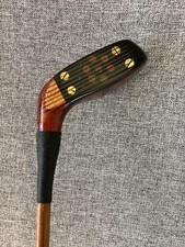 Antique Hickory Wood Shaft MacGregor RA  T-Line Vulcanite Insert Putter Golf Clu picture