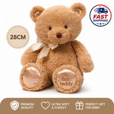 NWT Baby GUND My First Teddy Tan 28cm Teddy Bear Stuffed Animal Plush Soft USA picture