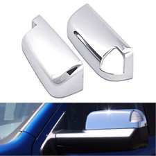 For 2009-18 Dodge Ram 1500 Top Half Chrome Towing Mirror Covers With Turn Signal picture