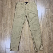 Incotex Chinolino Pants Mens 34x33 Tan Cotton Linen Straight Leg Chino *READ picture