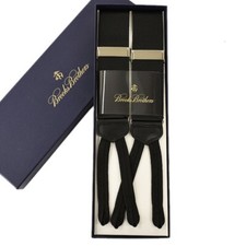 BROOKS BROTHERS Solid Black Braces Suspenders USA Made NWT picture