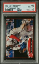 2012 Topps Chrome - Carl Crawford #29 Black Refractor 42/100 PSA 10 picture