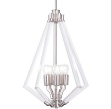 Kichler 34893 098285 LED 5-Light Chandelier Polished Nickel with Acrylic Accents picture