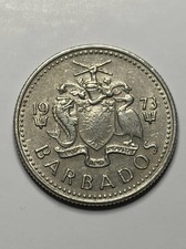 1973 BARBADOS 10 CENTS WORLD COIN-KM#12 picture