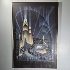 Vintage Robert Hoppe Signed Hollywood 100th Anniversary Art Deco Print  picture