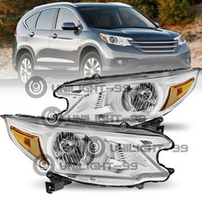 For 2012 2013 2014 Honda CRV CR-V 4Dr Chrome Amber Corner Headlights Pair picture
