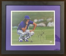 2012-13 Rickie Fowler 20x17 Purple Matted Autograph Framed Picture Authenticated picture