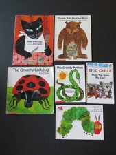 Eric Carle 6 BOOK LOT - Hungry Caterpillar Grouchy Ladybug Greedy Python My Cat picture