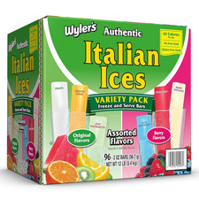 Authentic Italian Ice, Fat Free Freezer Bars, Assorted Flavors (96Ct - 2Oz Bars) picture