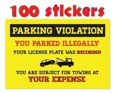 Parking violation 100 stickers ,No Parking -Towing Sticker - Do not park , Tow picture