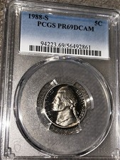 Lot Of(3)  1988-S PCGS PR69DCAM Nickel. 1943-S War Nickel,& 1938 Buffalo Nickel picture