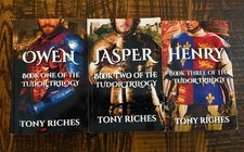 The Tudor Trilogy by Tony Riches - Owen , Jasper & Henry . The full set  picture