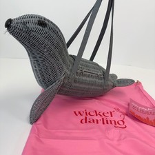 Wicker Darling Neil the Seal II Grey Wicker Handbag Limited Edition 3 of 25 Rare picture