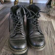 Dr. Martens 1460 Black Smooth Leather Lace Up Casual Y2K Boots Womens 4 picture