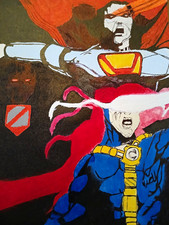 Cyclops & Superman Original Comic Art Hand-Drawn Superhero Illustration picture