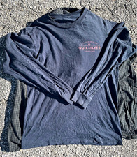 Quiksilver Men’s Black Graphic Logo Long Sleeve Crew Neck Cotton T-Shirt M picture