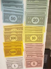 Vintage  Monopoly  Edition Board Game Play Money 45pcs Replacement  picture