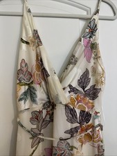 Fab’rik Maxi Dress Women S Ivory Ellie V neck Floral Tropical Romantic Colorful picture