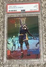 1997 UD3 Shaquille O’Neal #34 PSA Mint 9 LA Lakers Upper Deck Low Pop No 10s picture