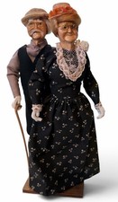Vintage Rena's Dough Originals Sweeping Grandma Doll Ozark Folk Art EUC 10” picture