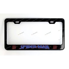 SPIDER MAN Black Metal Custom Made License Plate Frame + Screw Covers picture