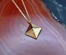 14K Yellow Gold Plated Women's Lovely Pendant 2.11 Ct Round Simulated Diamond picture