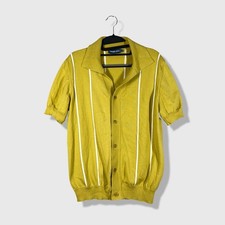 Frescobol Carioca Knit Polo Mens Medium Yellow Old Money Retro Resortwear picture