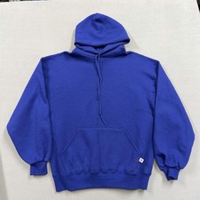 Vintage Russell Athletic Hoodie Mens Large Blue Fleece Pullover Pocket Made USA picture
