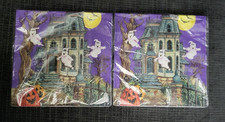 Halloween Ghosts Haunted House Paper Napkins 2 Packages 2 Ply 40 Napkins picture