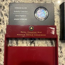 2005 Royal Canadian Mint Butterfly Collection Silvery Blue Silver Coin in OGP picture