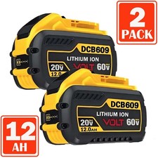 2PCS 12.0AH DCB609-2 20V/60V MAX FLEXVOLT Lithium Ion Battery For DEWALT DCB612 picture