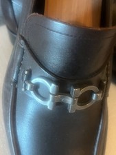 Salvatore Ferragamo Men's Brown Leather Loafers. Buckle Logo   Size 81/2EE picture